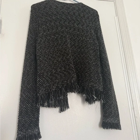 White House Black Market Black Tweed Cardigan Jacket - Picture 5 of 7